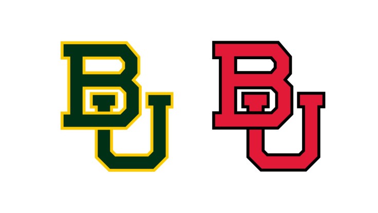 Baylor University logo (left) and Boston University logo (right).
