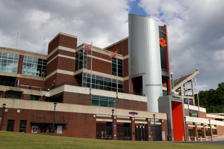 A view outside Clemson Memorial Stadium on the campus of