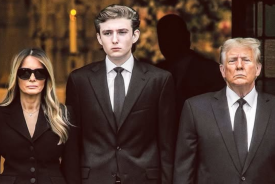Melania Trump, Barron Trump and Donald Trump